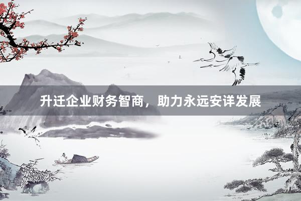 升迁企业财务智商，助力永远安详发展